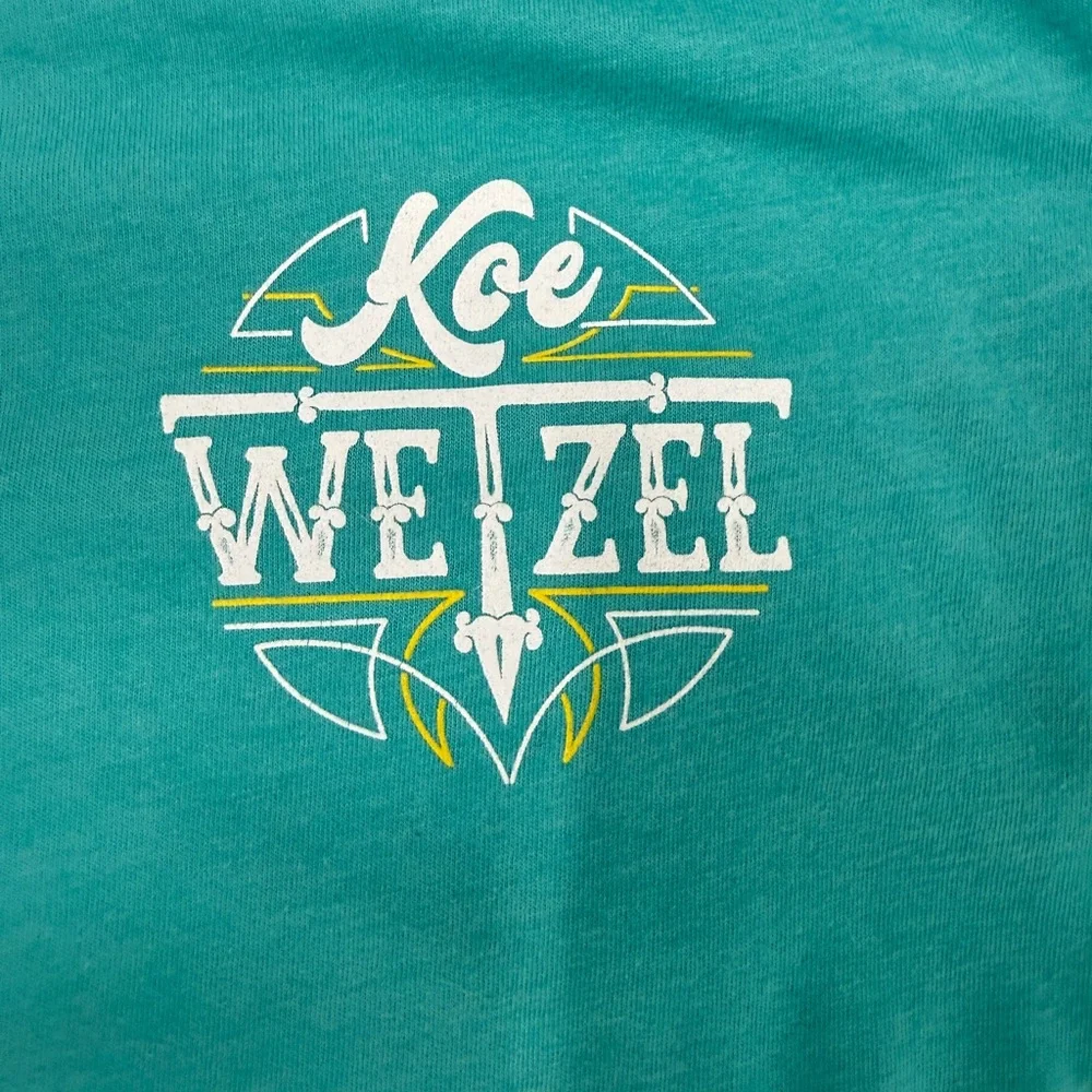 Koe Wetzel Graphic Concert T-Shirt Medium Teal - Picture 5 of 8